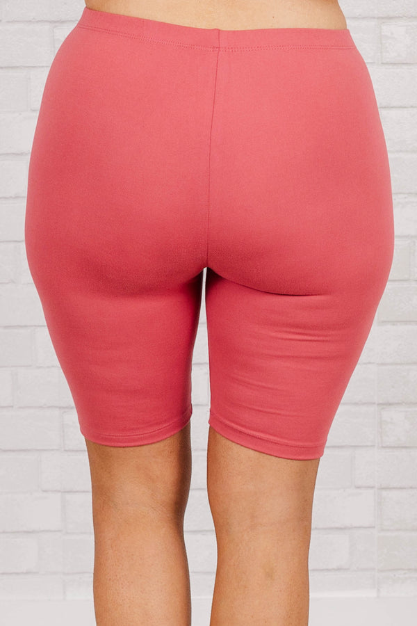 Chic Soul plus size clothing, rose colored biker shorts