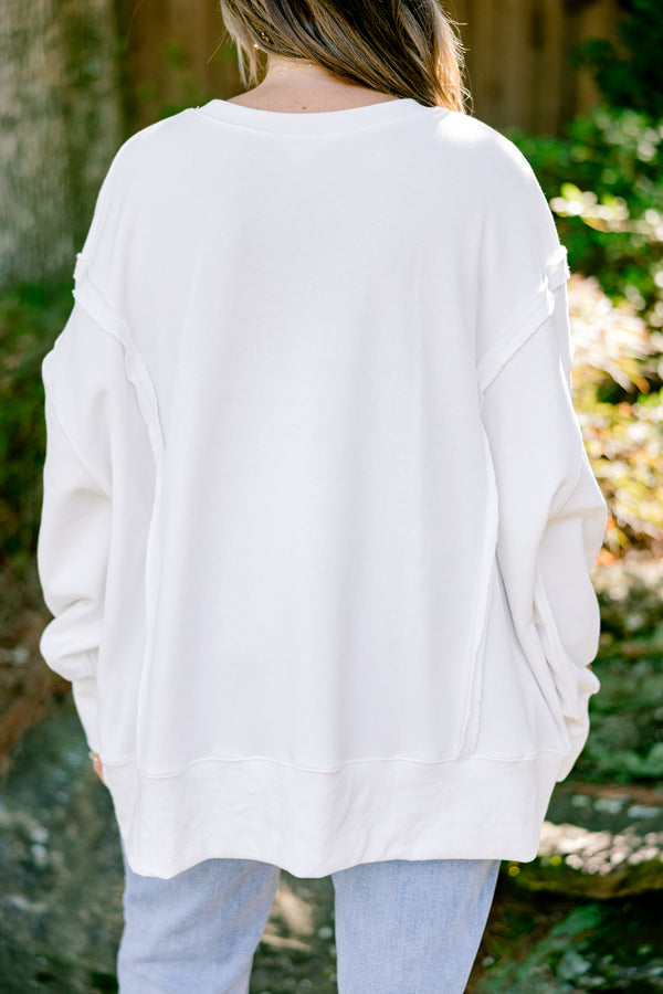 Chic Soul plus size clothing, ivory long sleeve crewneck with orange pumpkins and black bows in a square graphic 