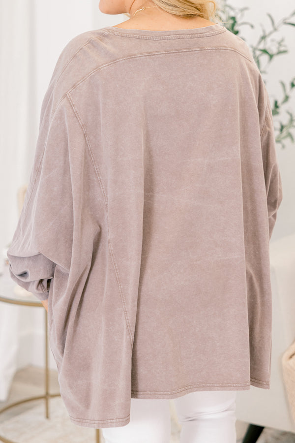 Chic Soul plus size clothing, long sleeve thin crew neck flowy tunic
