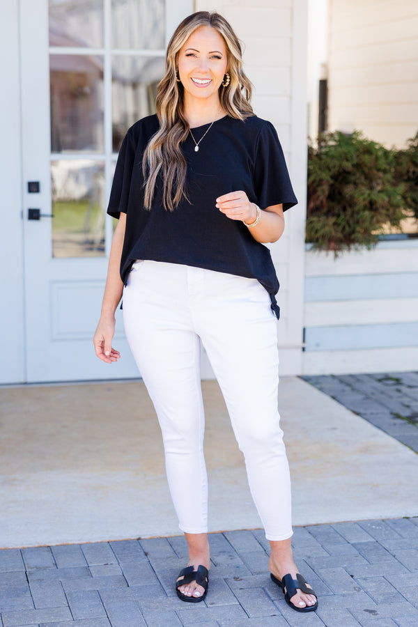 Chic Soul plus size clothing, short sleeve black top