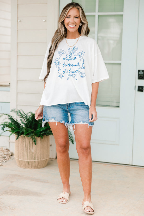 Chic Soul Plus size clothing, White graphic tee with the saying 
