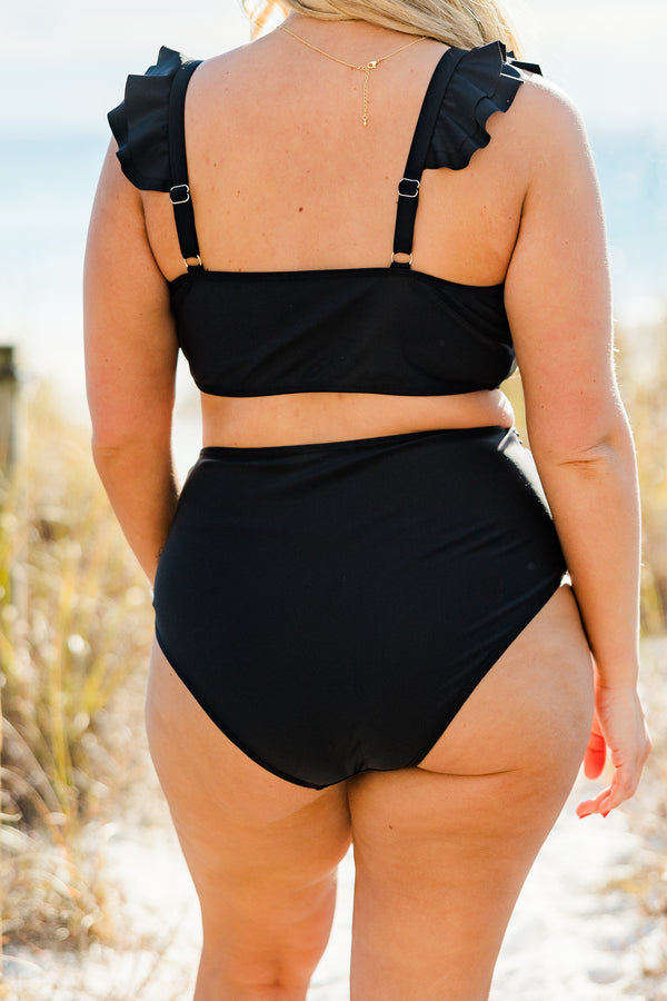 Chic Soul plus size clothing, black swimsuit bottom 
