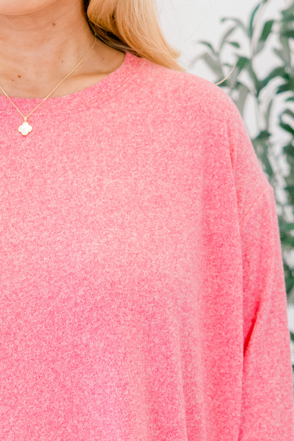 Chic Soul plus size clothing, fuchsia pink long sleeve top and shorts set
