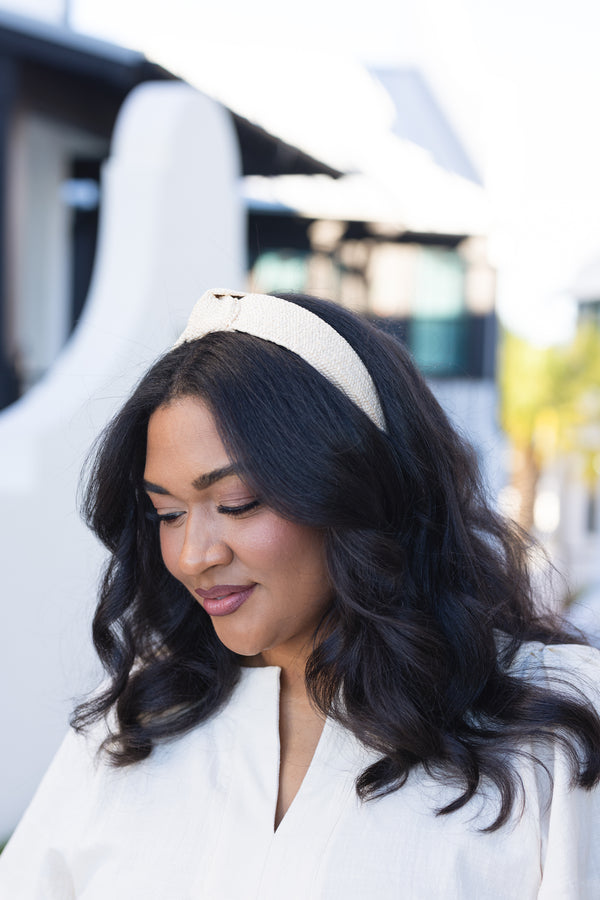 Chic Soul plus size clothing, light tan knotted headband 