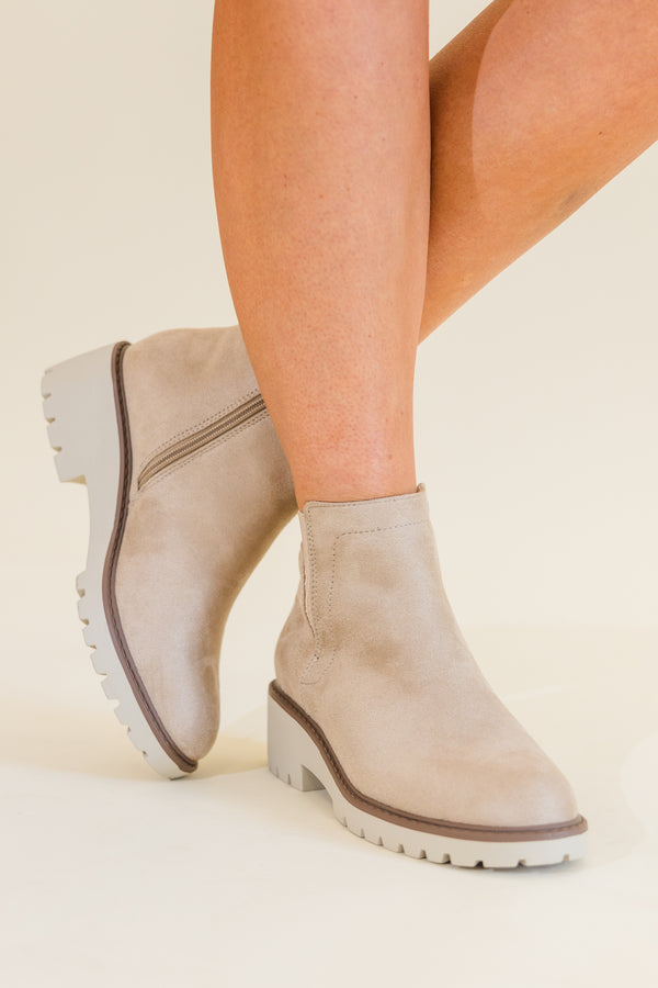 Chic Soul plus size clothing, wheat tan chelsea boots with tan heel and light brown stitching detailing
