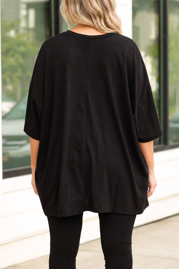 Chic Soul plus size clothing, black tee with a skull and animal print
