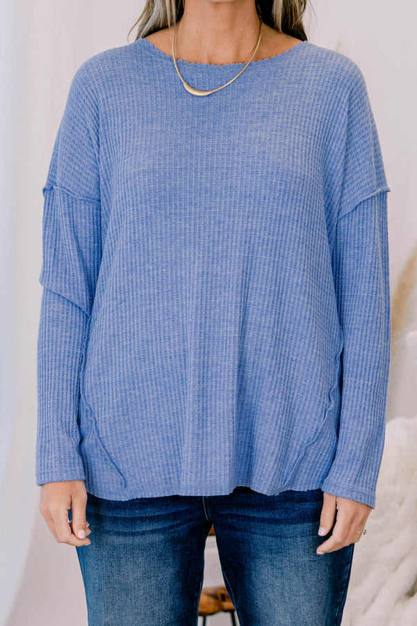 Can't Stop Love Top, Denim Blue