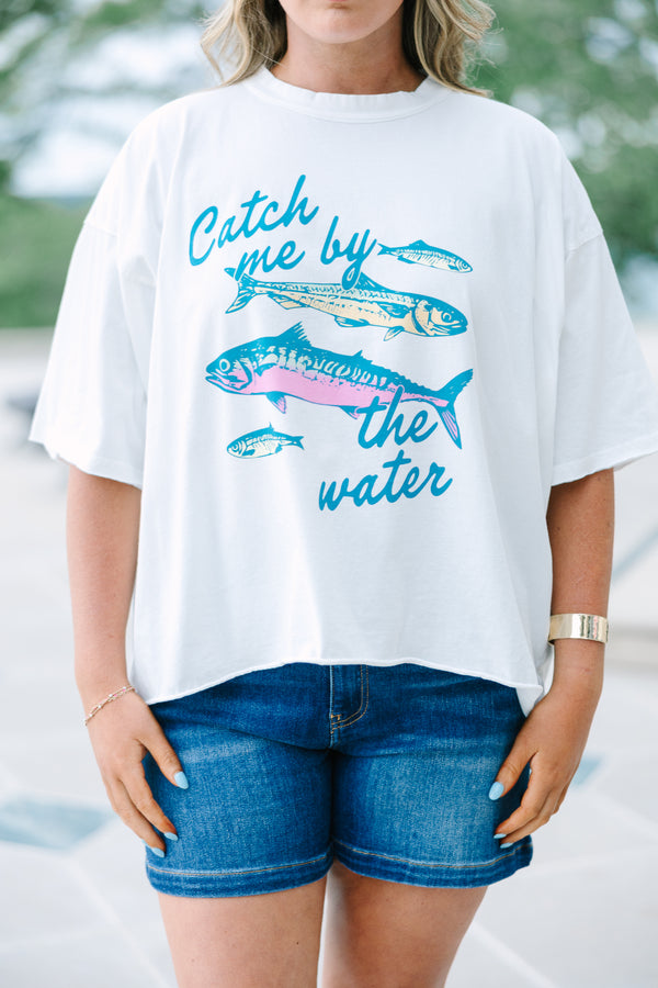 Chic Soul plus size clothing, white boxy tee with fish graphic