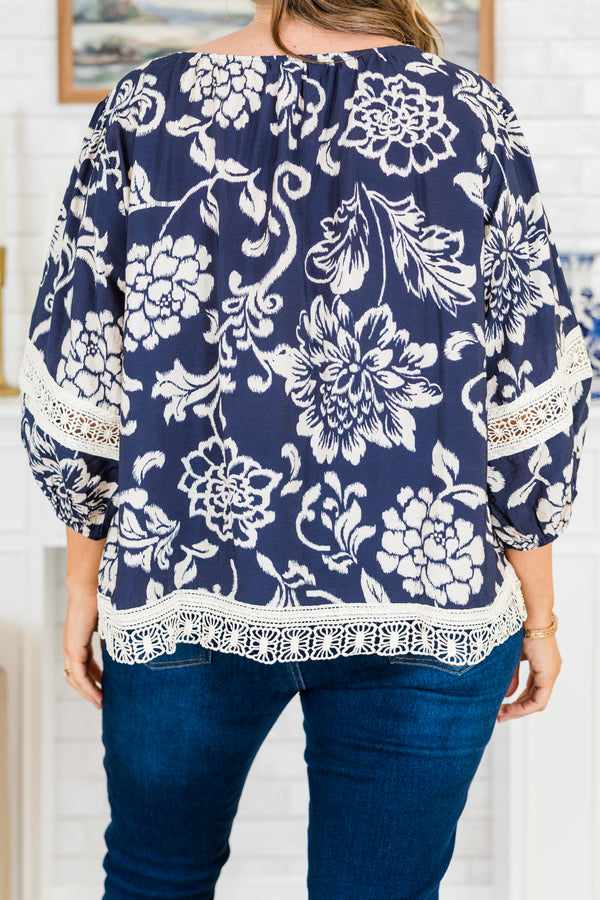 Change For The Better Top, Navy Multi