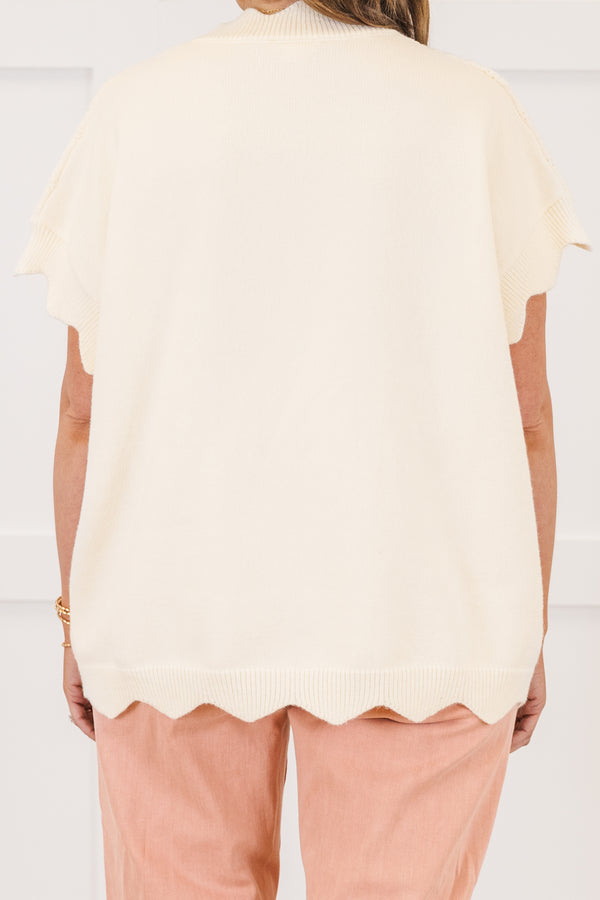 Chic Soul Plus size clothing, white short sleeve sweater 