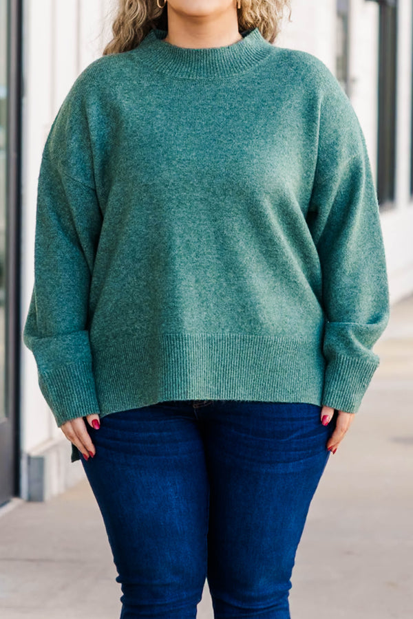 Chic Soul plus size clothing, green knitted sweater