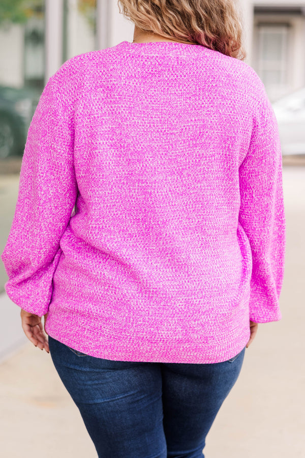 Chic Soul plus size clothing, berry colored bubble sleeve sweater textured, cozy, warm