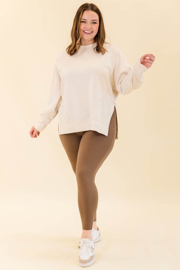 mid-waisted solid mocha brown soft comfortable leggings