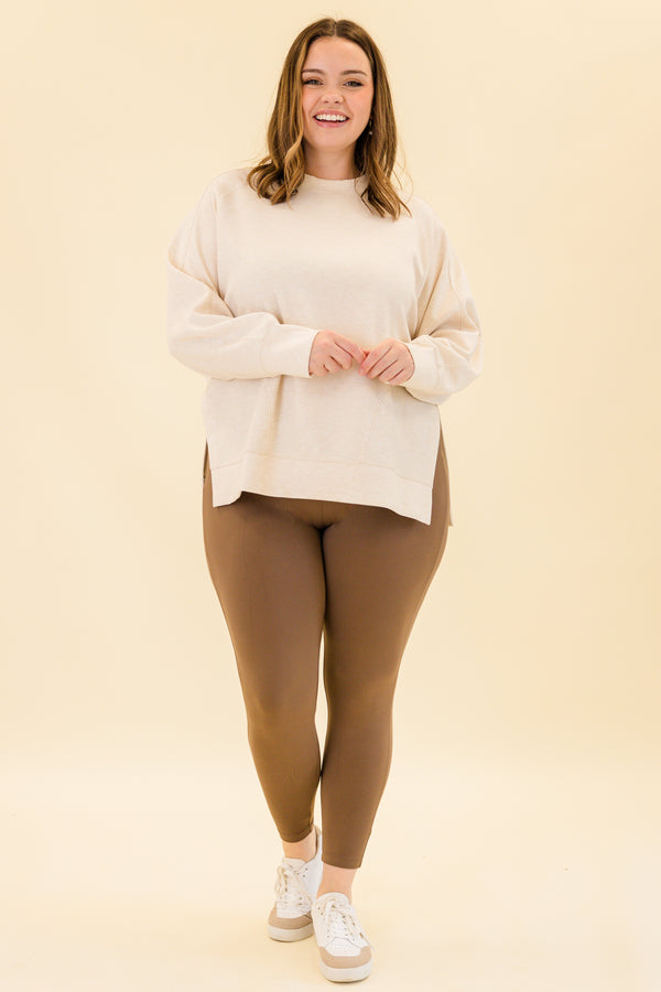mid-waisted solid mocha brown soft comfortable leggings