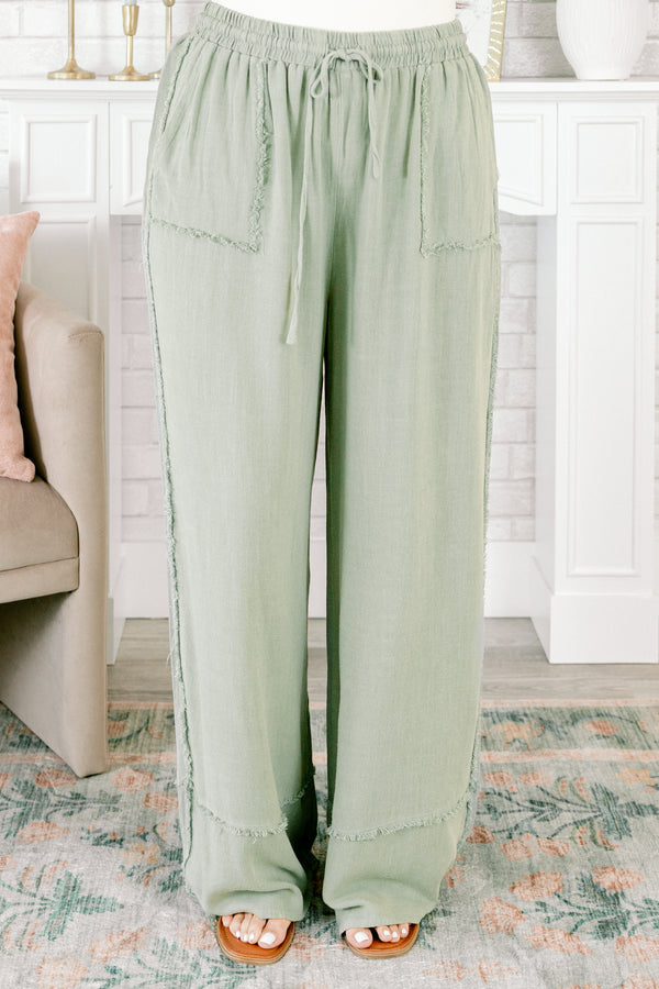 Chic Soul plus size clothing, aqua blue flowy pants with two pockets and drawstring waist