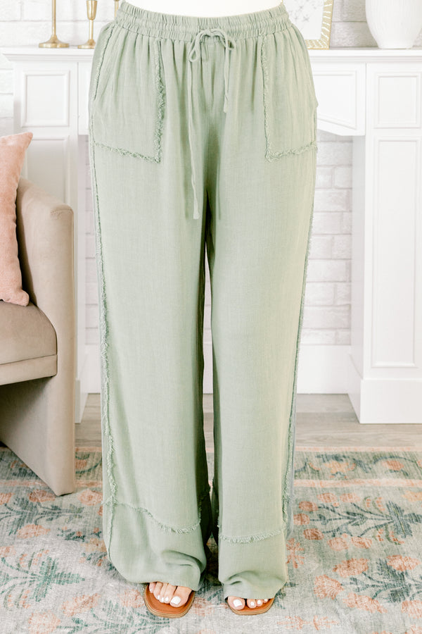 Chic Soul plus size clothing, aqua blue flowy pants with two pockets and drawstring waist
