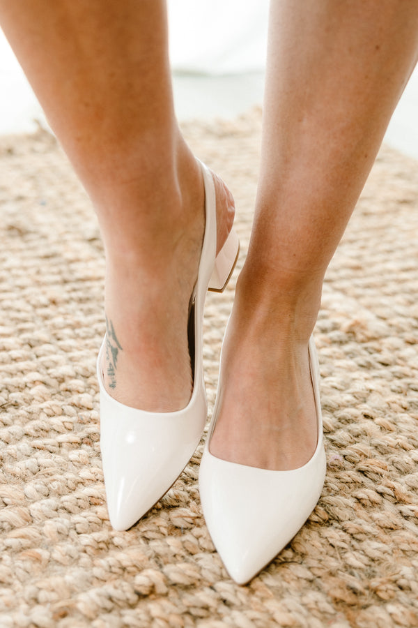 Chic Soul plus size clothing, timeless solid white closed toe block heel