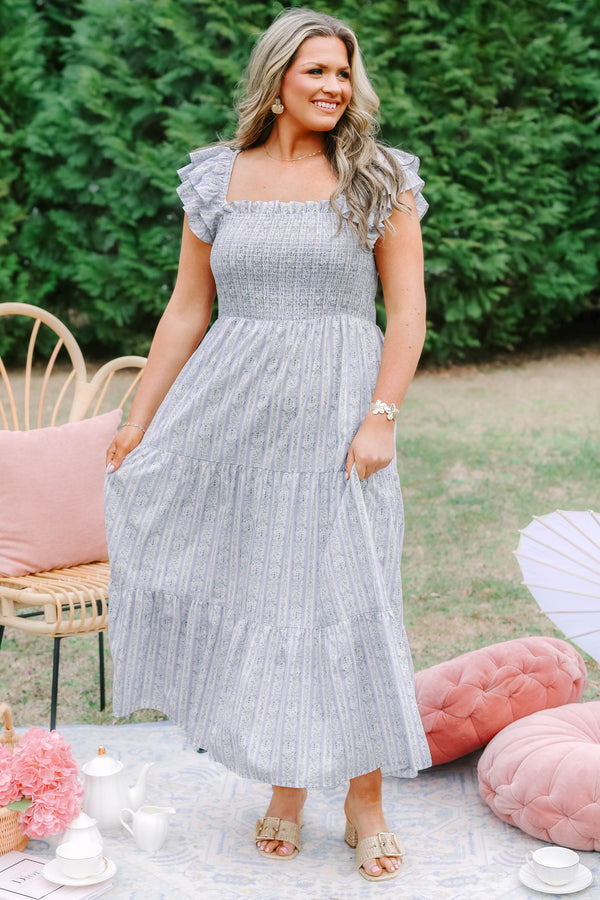 Chic soul plus size clothing, purple floral print square neck maxi dress with ruffle straps
