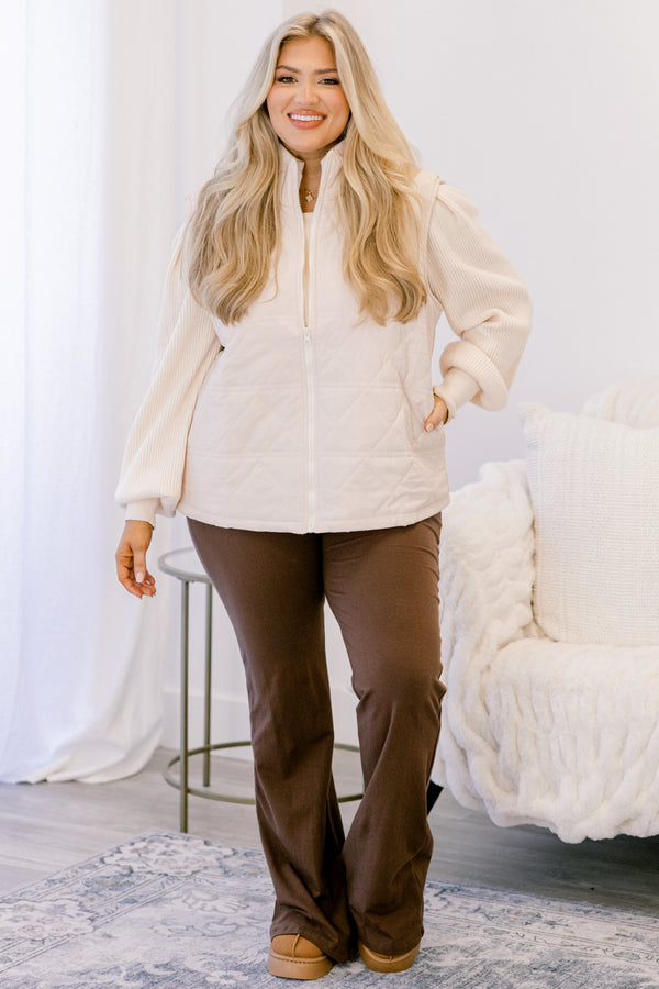 Chic Soul plus size clothing, brown flare athletic leggings