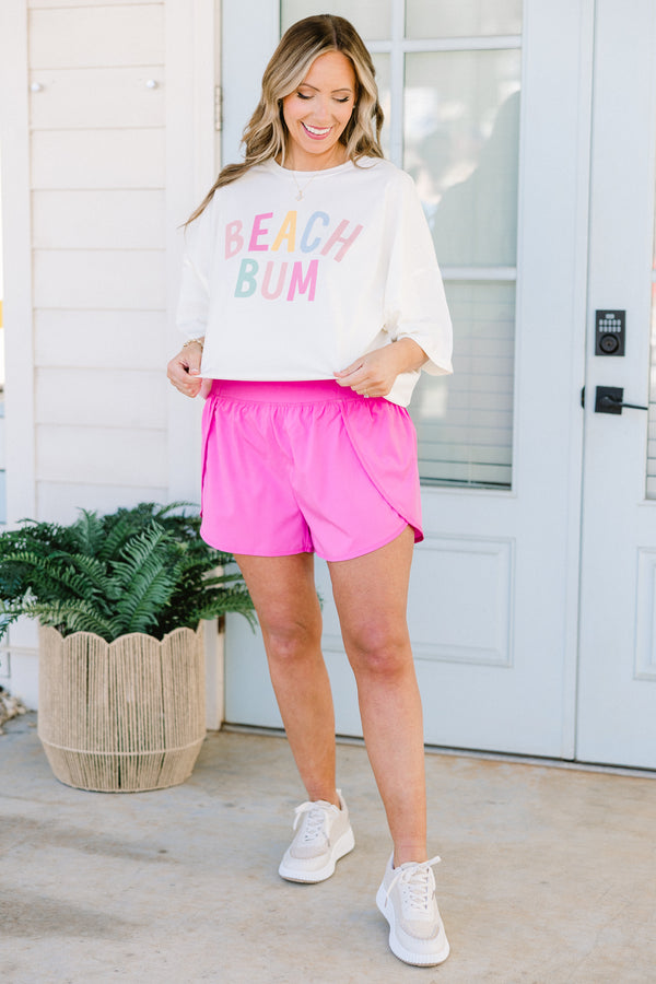 Sporty Chic Shorts, Bright Mauve