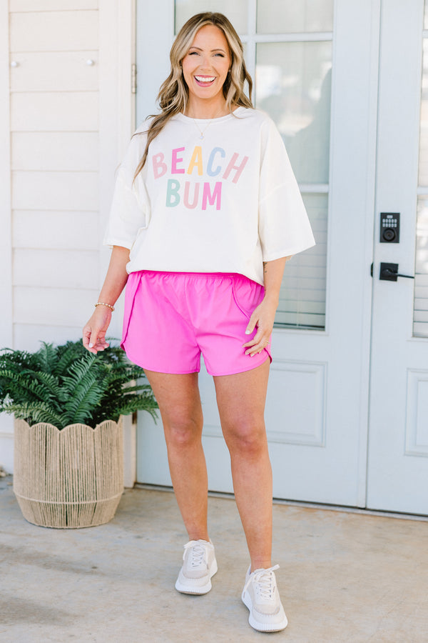 Sporty Chic Shorts, Bright Mauve