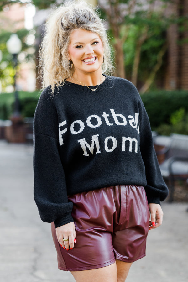 Chic Soul plus size clothing, black long sleeve knit sweater with white 