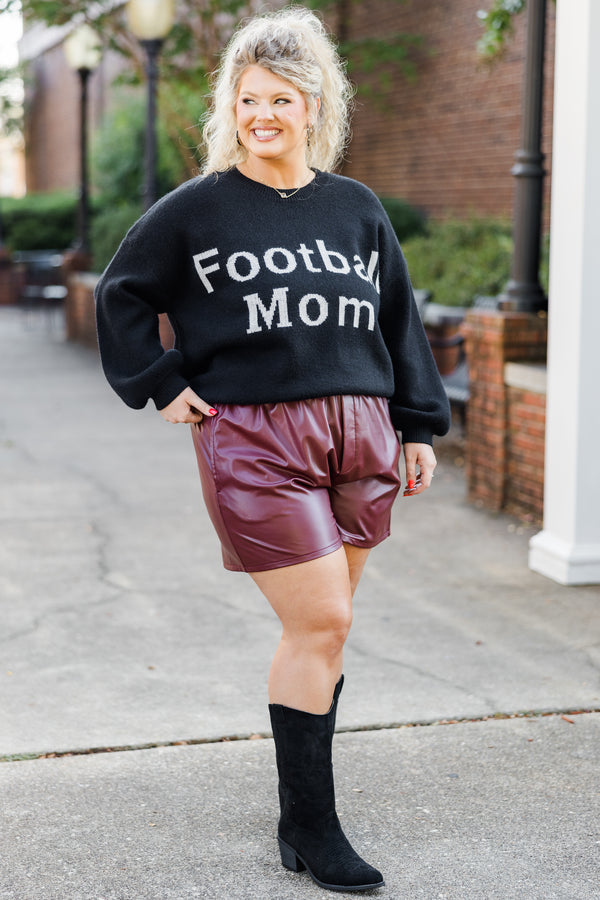 Chic Soul plus size clothing, black long sleeve knit sweater with white 