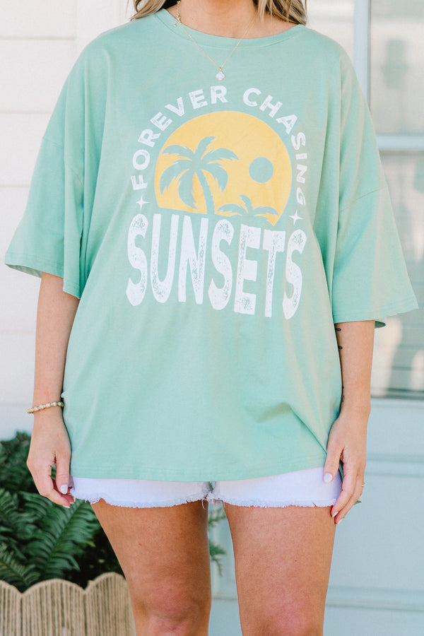 Chic Soul Plus Size clothing, Green Graphic tee with the phrase 