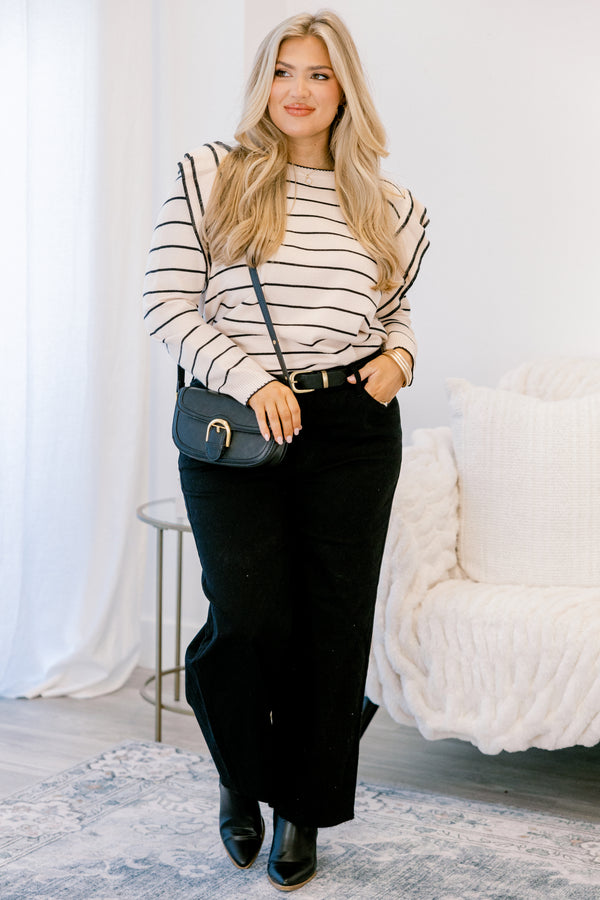 Chic Soul plus size clothing, back wide leg jeans with raw hem