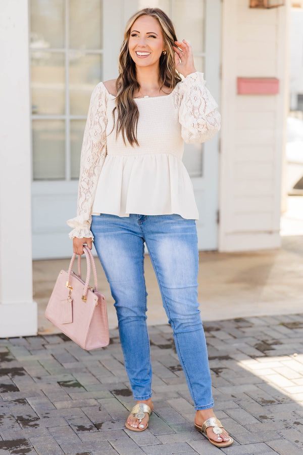 Chic Soul plus size clothing, light blue skinny jeans with light fading on the thighs