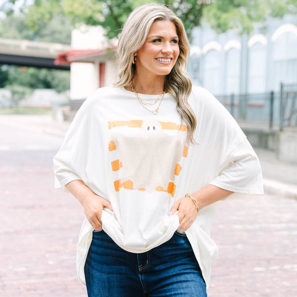 Ghost Season Boyfriend Tee, Ivory