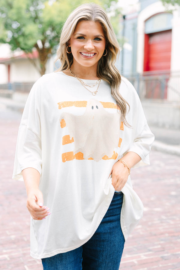 Ghost Season Boyfriend Tee, Ivory