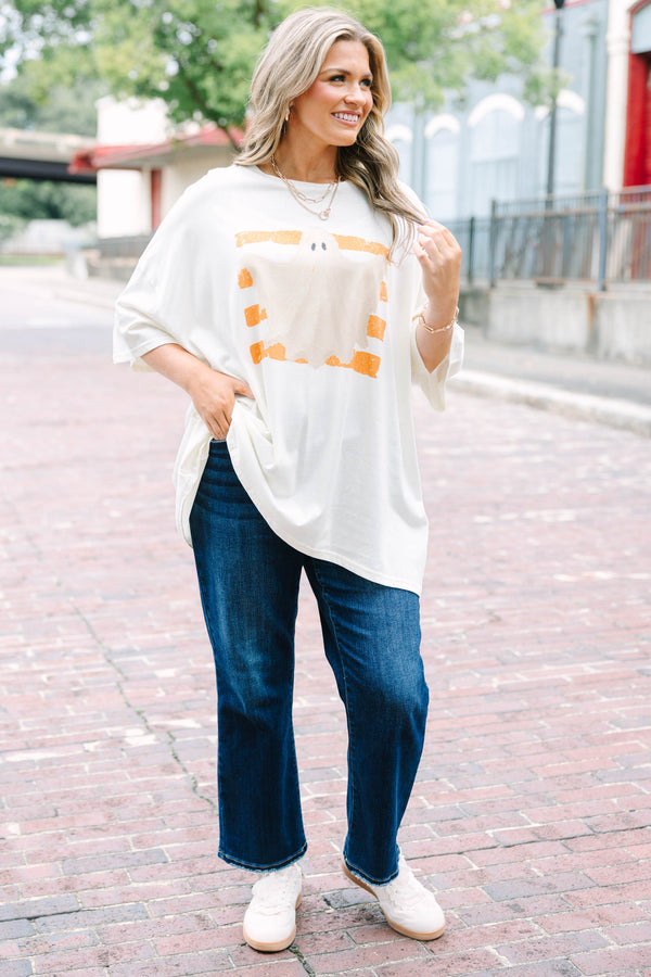 Ghost Season Boyfriend Tee, Ivory