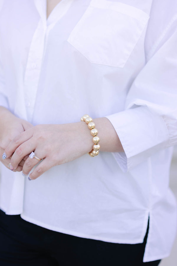 Beaded gold stretch bracelet