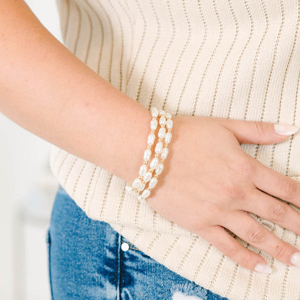 Halo Horizon Bracelet, Pearl