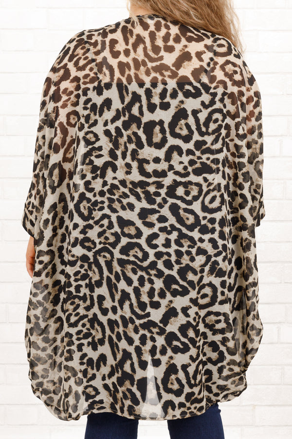 Chic Soul plus size clothing, animal print kimonoChic Soul plus size clothing, animal print kimono
