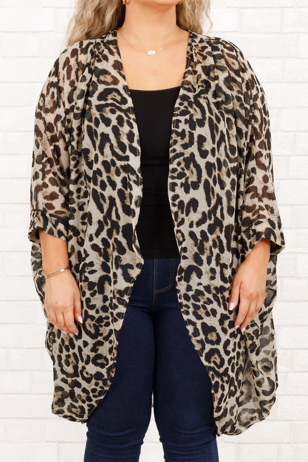 Chic Soul plus size clothing, animal print kimono