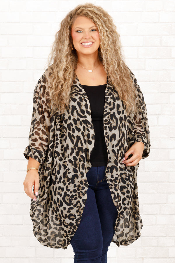 Chic Soul plus size clothing, animal print kimono