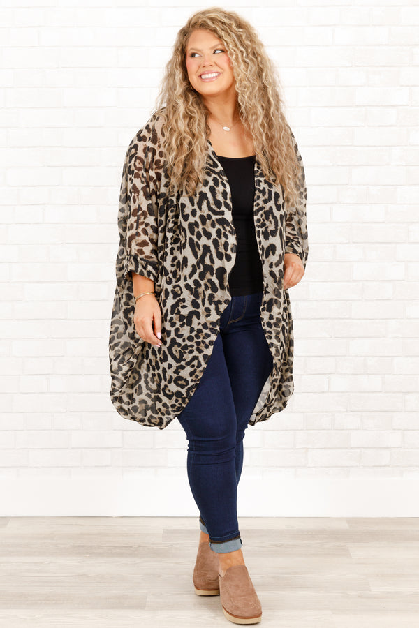 Chic Soul plus size clothing, animal print kimono