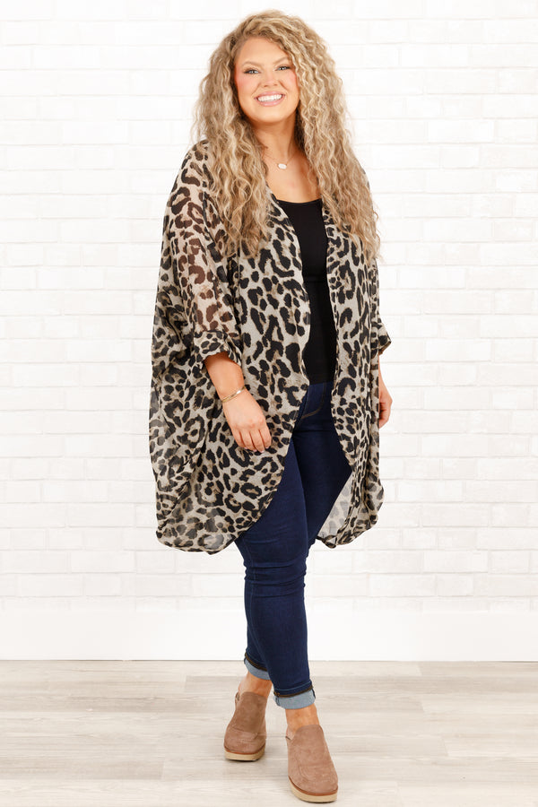 Chic Soul plus size clothing, animal print kimono
