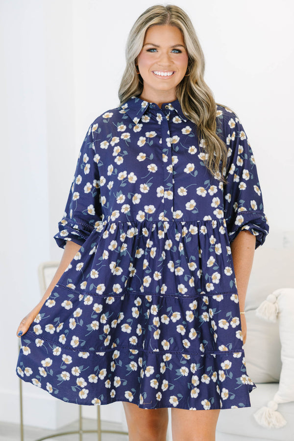 Into the Groove Dress, Navy