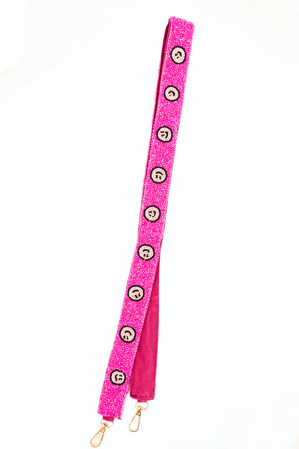 Chic Soul plus size clothing, pink beaded strap with smiley face pattern