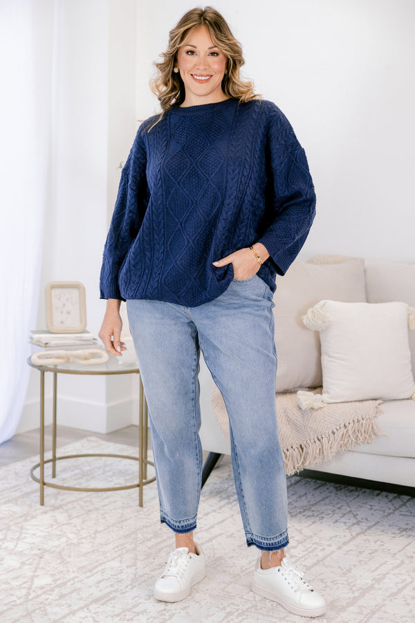 Chic Soul plus size clothing, medium wash straight leg jeans 