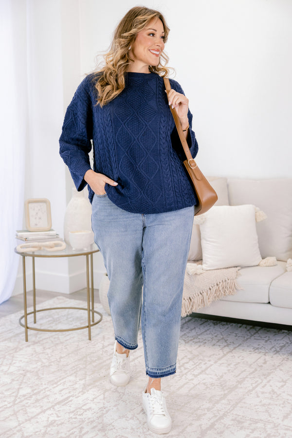 Chic Soul plus size clothing, medium wash straight leg jeans 
