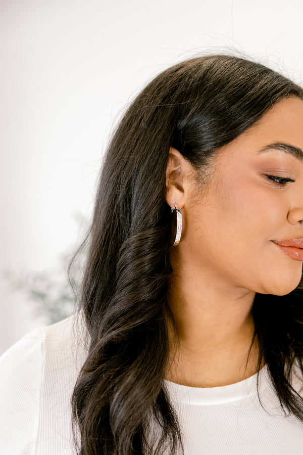 Chic Soul plus size clothing, silver hoop earrings