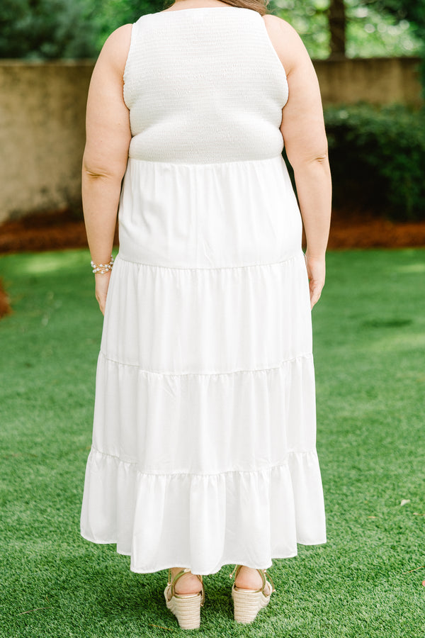 Keeping Interest Dress, White