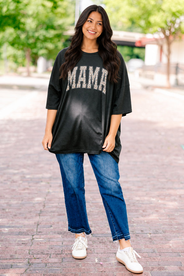 Chic Soul plus size clothing, black short sleeve graphic tee with the words 