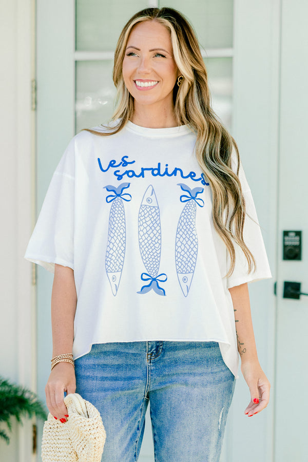 Chic Soul plus size clothing, white half sleeve tee with text that says 