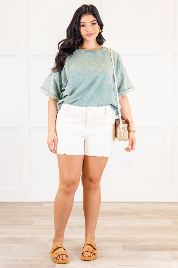 Chic Soul plus size clothing, ash blue short sleeve top