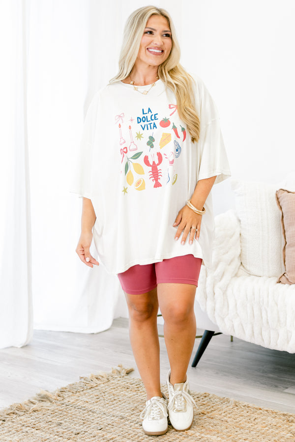 Chic Soul plus size clothing, rose colored biker shorts 